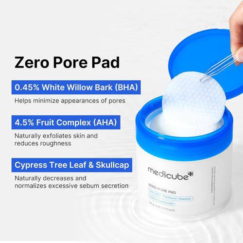 وسادات Zero Pore Pads 2.0 – تونر مقشر مزدوج الملمس للعناية بالبشرة
